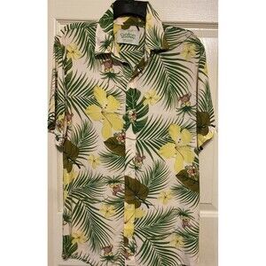 Pokémon Center Tropical Hawaiian Shirt Jungle 2021 Men's Med Exeggutor Cream New